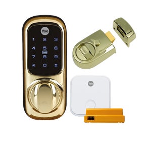 Keyless Polished Brass + Nightlatch + Access Kit Bundle