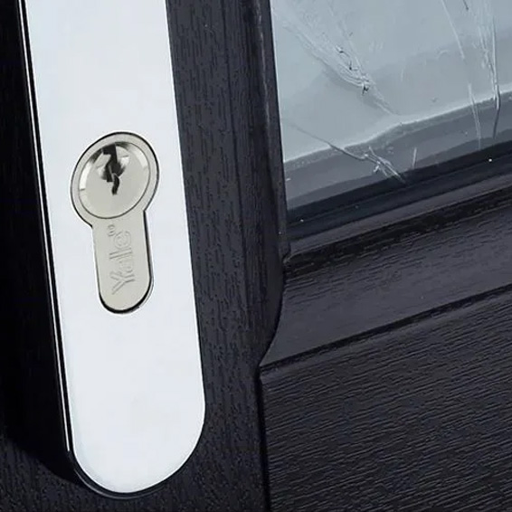 Door Handle with a Yale Euro Double Cylinder